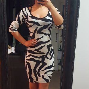 Rue 21 zebra striped fitted dress